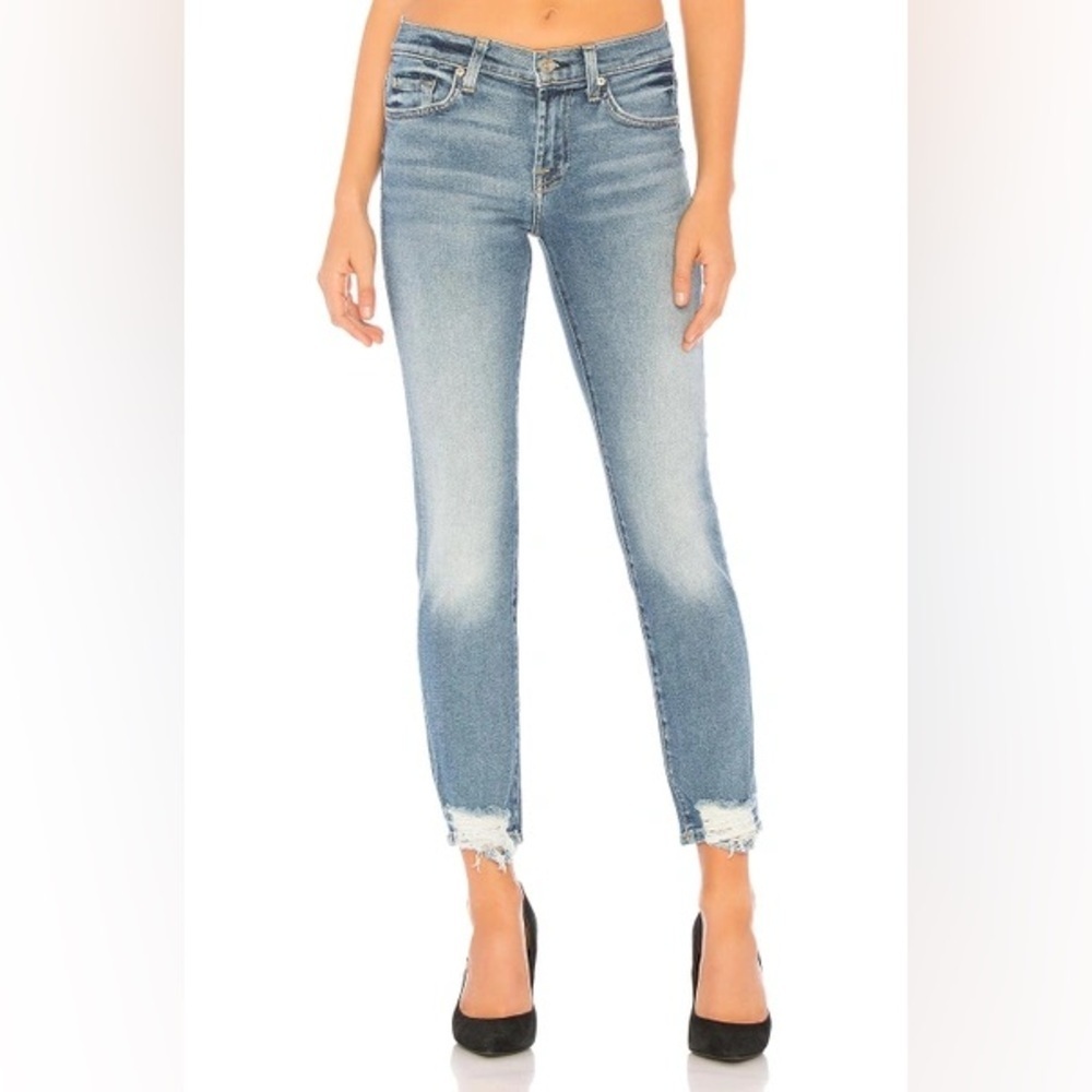 7 FOR ALL MANKIND (26) Roxanne Ankle Jeans Luxe Vintage Muse Faded Stretch - 26